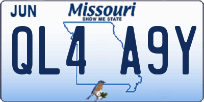 MO license plate QL4A9Y