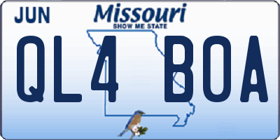 MO license plate QL4B0A