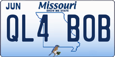 MO license plate QL4B0B