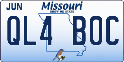 MO license plate QL4B0C