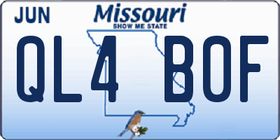 MO license plate QL4B0F