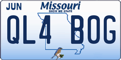 MO license plate QL4B0G