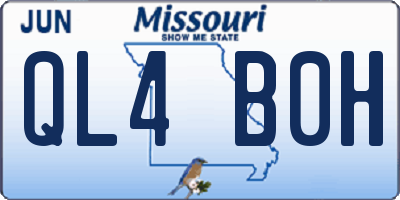 MO license plate QL4B0H