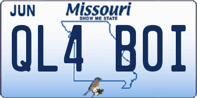 MO license plate QL4B0I