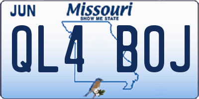 MO license plate QL4B0J