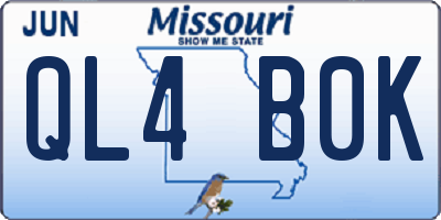 MO license plate QL4B0K