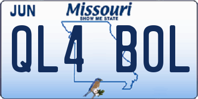 MO license plate QL4B0L