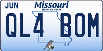 MO license plate QL4B0M