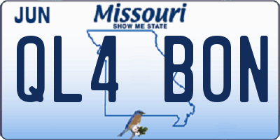 MO license plate QL4B0N