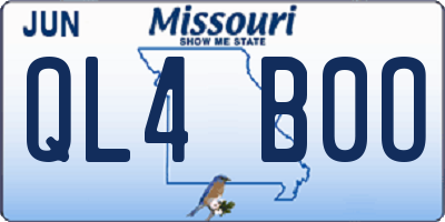 MO license plate QL4B0O