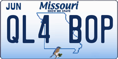 MO license plate QL4B0P