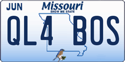 MO license plate QL4B0S