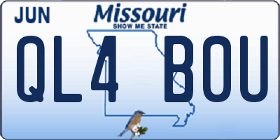 MO license plate QL4B0U