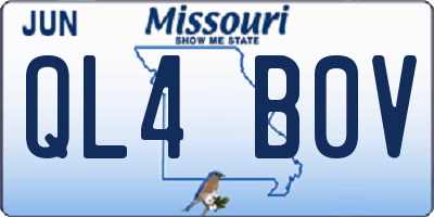 MO license plate QL4B0V
