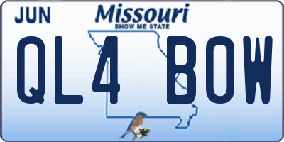 MO license plate QL4B0W
