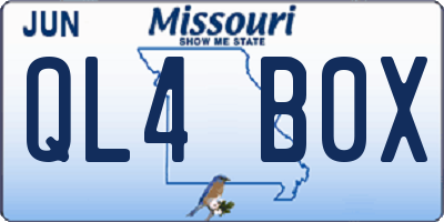 MO license plate QL4B0X