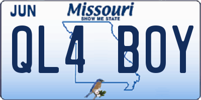 MO license plate QL4B0Y