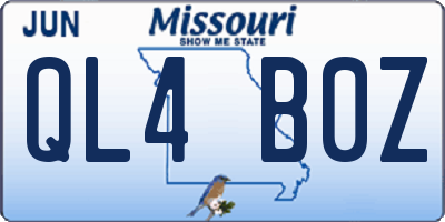 MO license plate QL4B0Z