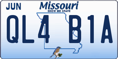 MO license plate QL4B1A