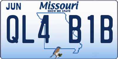 MO license plate QL4B1B