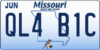 MO license plate QL4B1C