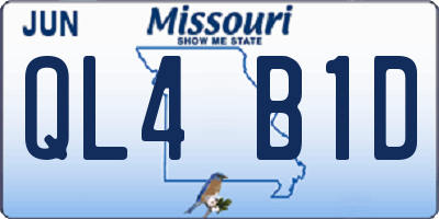 MO license plate QL4B1D