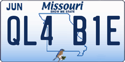 MO license plate QL4B1E