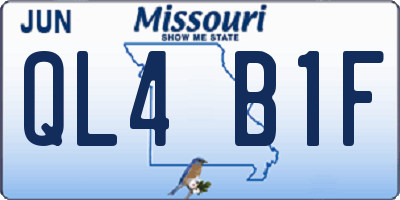 MO license plate QL4B1F