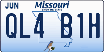 MO license plate QL4B1H