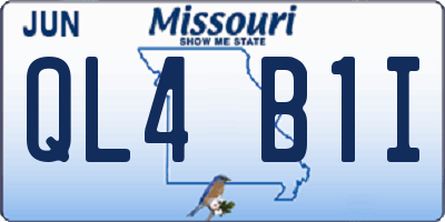 MO license plate QL4B1I