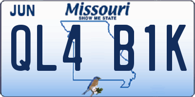 MO license plate QL4B1K