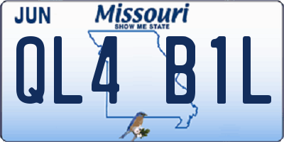MO license plate QL4B1L
