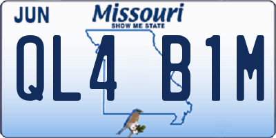 MO license plate QL4B1M