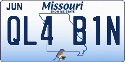 MO license plate QL4B1N
