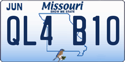 MO license plate QL4B1O