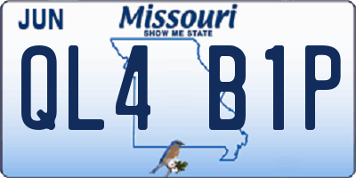 MO license plate QL4B1P
