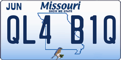 MO license plate QL4B1Q