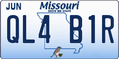 MO license plate QL4B1R