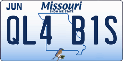 MO license plate QL4B1S