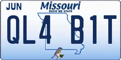 MO license plate QL4B1T