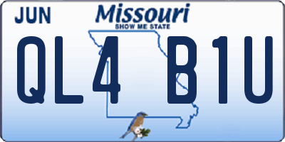 MO license plate QL4B1U