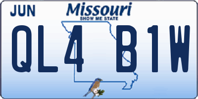 MO license plate QL4B1W