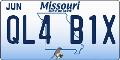 MO license plate QL4B1X