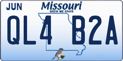 MO license plate QL4B2A