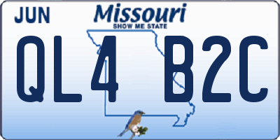 MO license plate QL4B2C