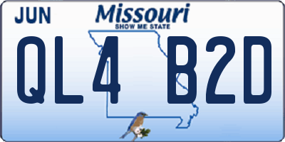 MO license plate QL4B2D