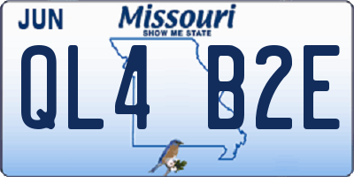 MO license plate QL4B2E