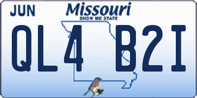 MO license plate QL4B2I