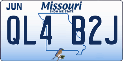 MO license plate QL4B2J