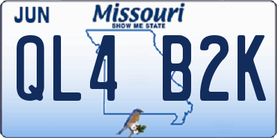 MO license plate QL4B2K